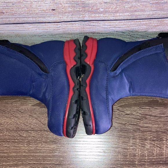 Youth Red and Navy Lands End Snow Boots Size 7m - Picture 11 of 14
